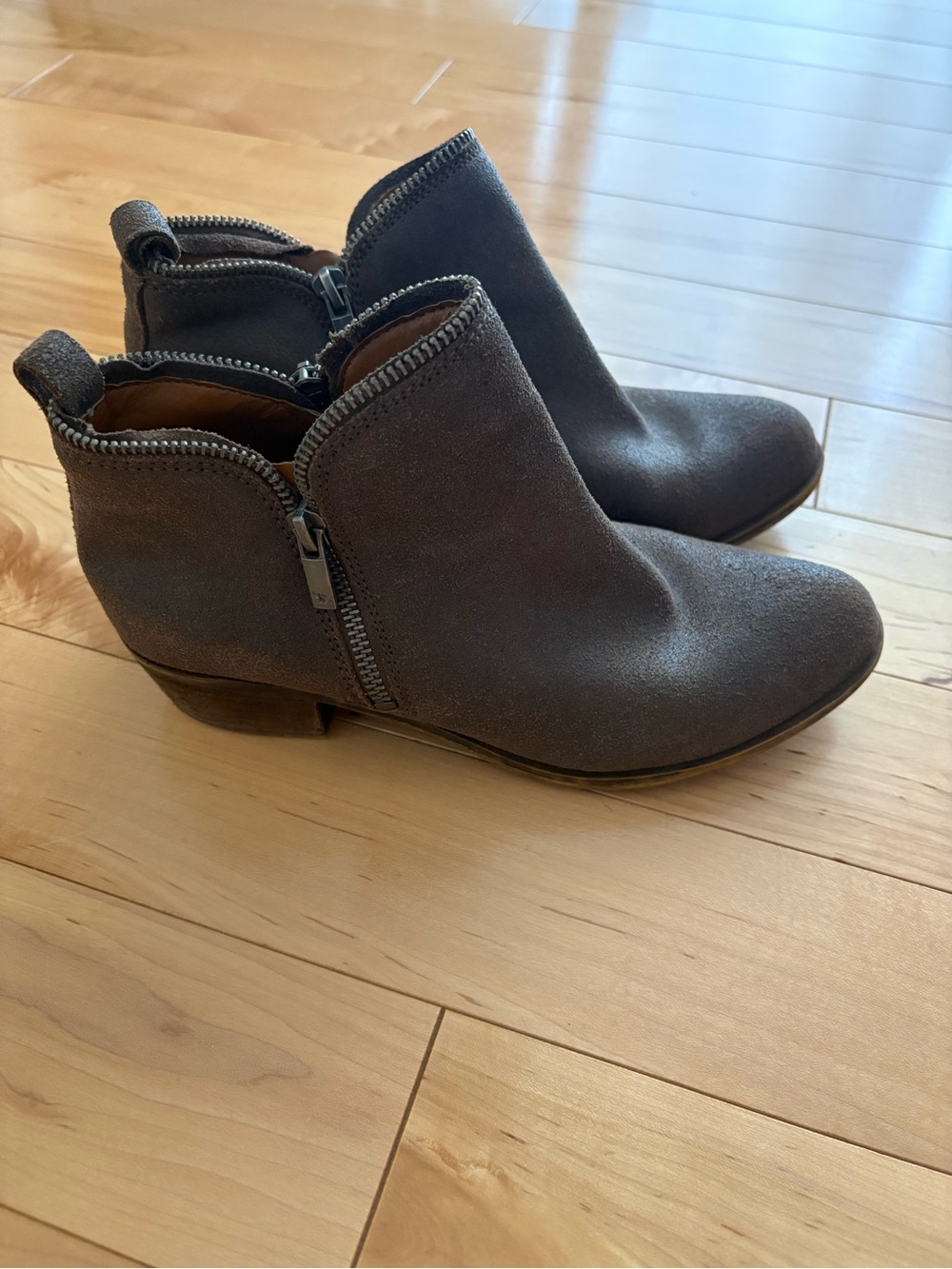 Lucky Brand Brown Suede Zipper Bootie